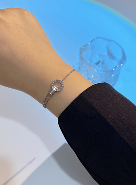 unbeaten罗马数字双环手链女钛钢