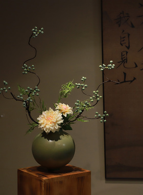 宋风禅意陶瓷花瓶新中式摆件