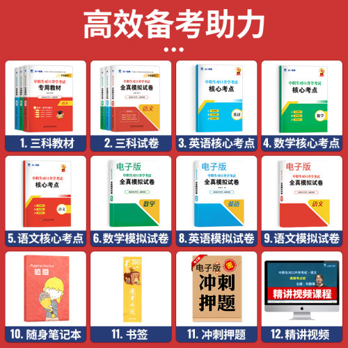 中职生对口升学总复习资料2024年高职单招分类考试春考中专升大专语文数学英语教材全真模拟试卷河南河北浙江湖南山东省全国通用版 - 图2