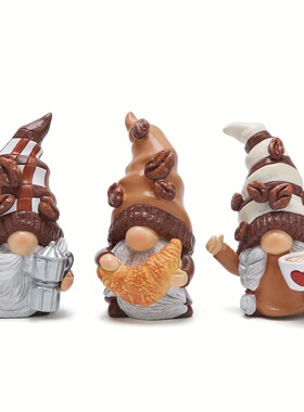 3PCS桌面装饰装饰咖啡家居摆件跨境新品 咖啡侏儒