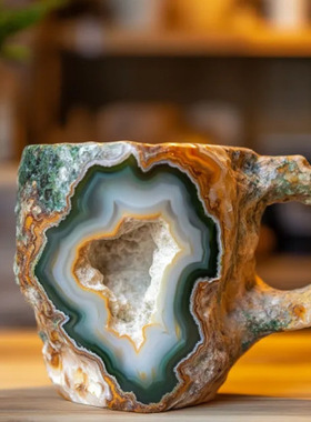 跨境矿物质杯子装饰品摆件矿石杯子Mineral Crystal Coffee Mugs