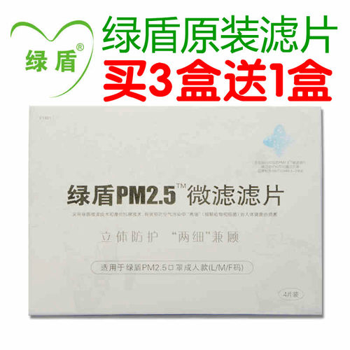 绿盾pm2.5口罩滤片防雾霾口罩滤芯成人男女儿童防尘口罩过滤网片 - 图0