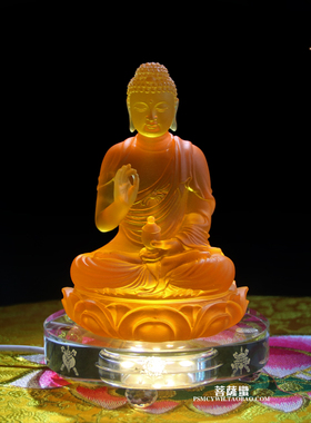 如来禅宗风摆件琉璃如来像