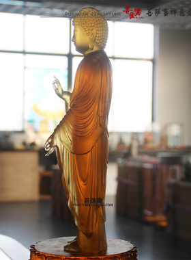 琉璃摆件西方三圣佛像