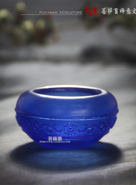 佛前两用琉璃烛台酥油灯供水杯