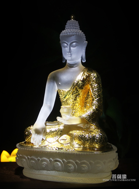 鎏金古法琉璃密宗像释迦摩尼像