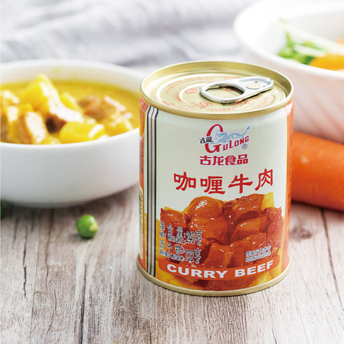 3罐装古龙咖喱牛肉罐头方便下饭红烧肉速食拌饭拌面户外即食零食 - 图0