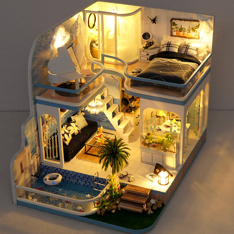 天予diy阁楼微缩模型拼装玩具 天予家居建筑/DIY小屋/拼装模型