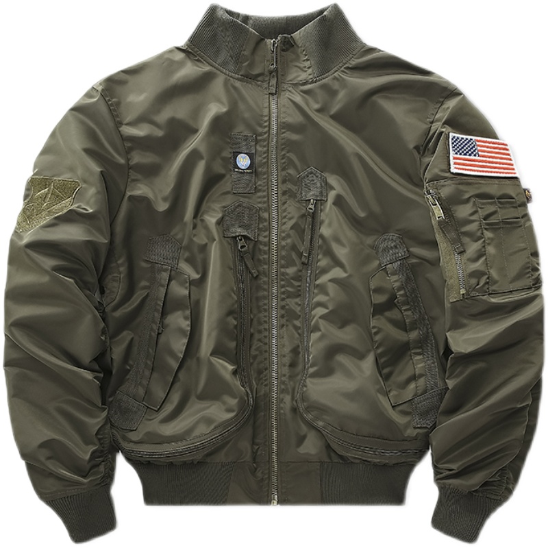 秋季工装外套男美国空军MA1飞行员夹克薄款修身大码立领棒球服