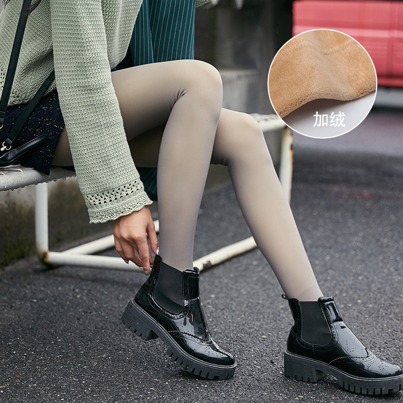 猫人假透肉空姐灰秋冬款一体连裤袜 miiow猫人吉天短袜/打底袜/丝袜/美腿袜