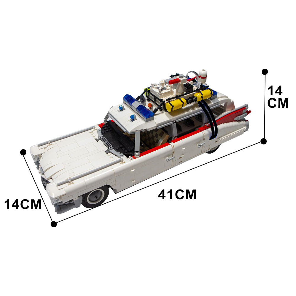 【高砖零件】捉鬼敢死队Ecto-1流星救护车汽车模型拼装积木玩具 - 图3