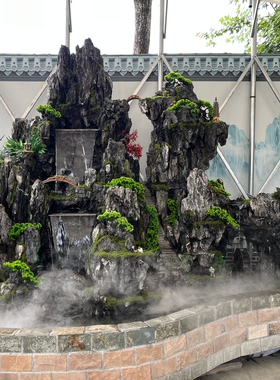 大型假山流水喷泉瀑布造景户外别墅庭院花园室内大厅流水摆件景观