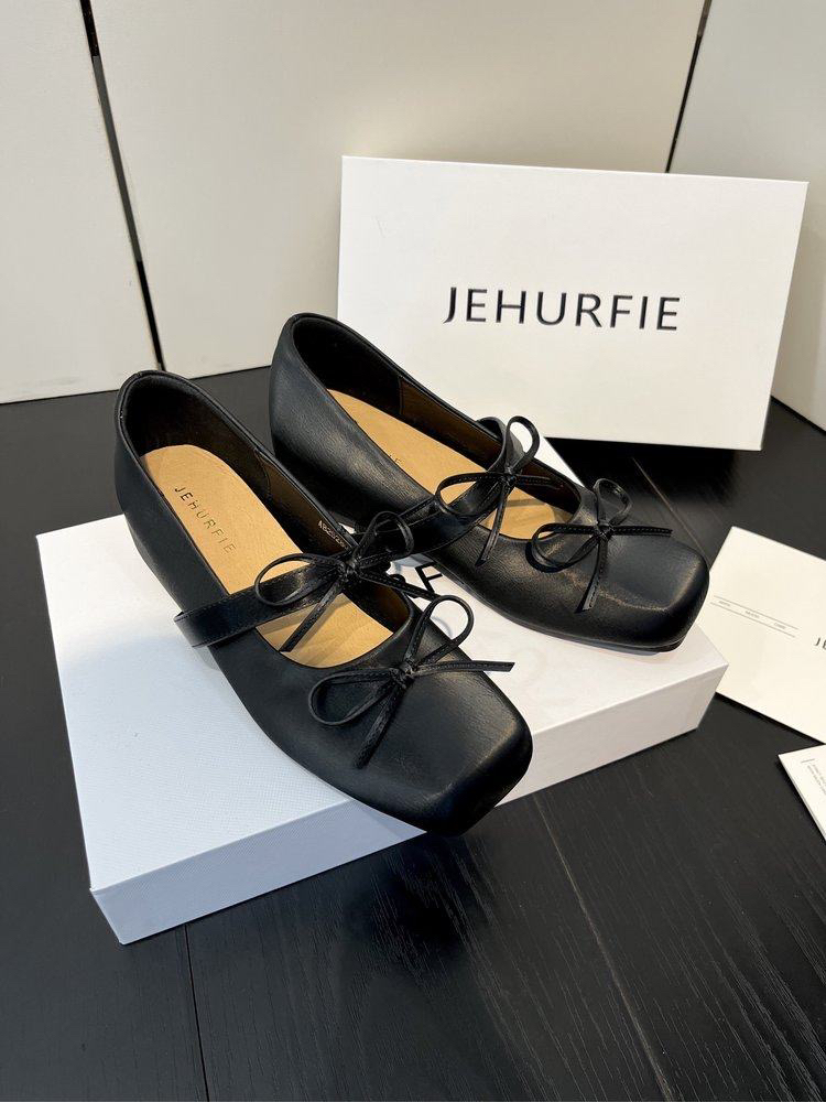JEHURFIE纪华菲增高小秘密丝光牛皮蝴蝶结芭蕾公主鞋玛丽珍女单鞋 - 图1