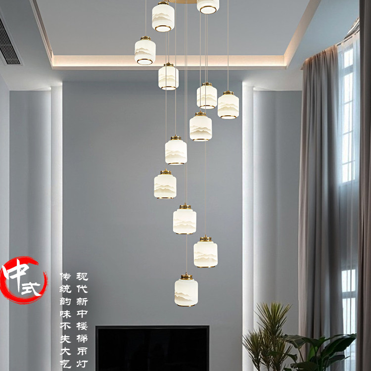 全铜新中式餐厅吊灯3头过道走廊玄关阳台全铜楼梯长线吊灯中国风,淘宝优惠券,粉丝福利购,淘宝优惠卷