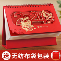 2024 Desk Calendar Customized Special special China Red Red Festive Triangular Desk Calendar Making Enterprise Gift Calendar order to make business desk calendar 2023 Desktop Dragon annual new creative lunar calendar