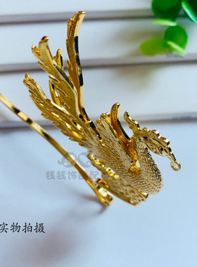 古风汉服铜镀24K金中式新娘头饰