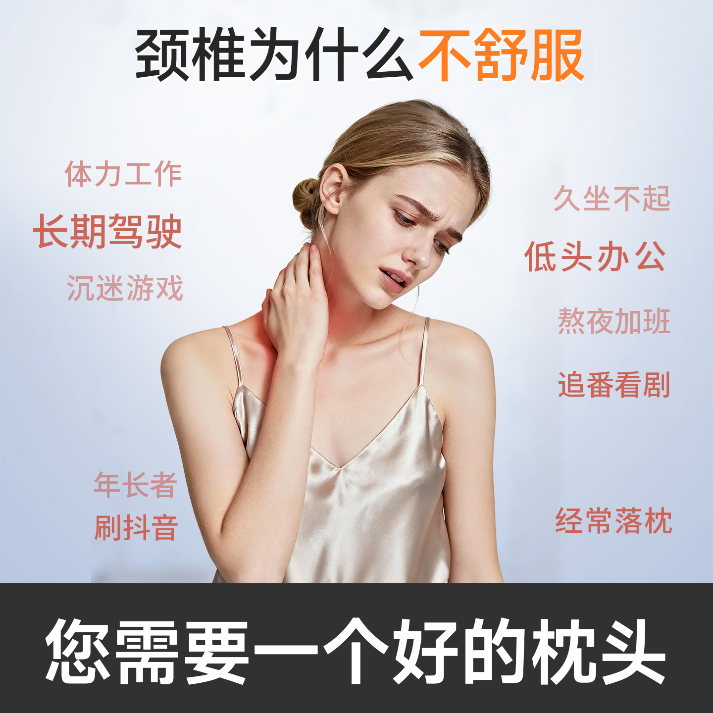 颈椎热敷专用枕头护颈椎助睡眠睡觉专用艾草电加热按摩圆柱护颈枕 - 图0