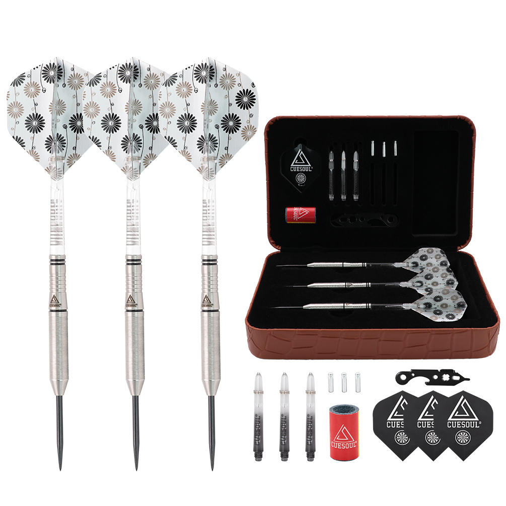 CUESOUL/Q獸钨钢飞镖3支装23克赛级专业俱乐成人麻镖靶硬镖针套装 - 图0