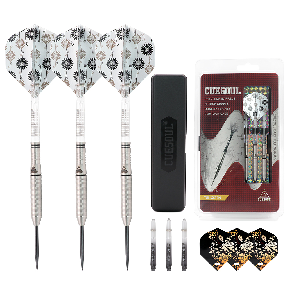 CUESOUL/Q獸钨钢飞镖3支装23克赛级专业俱乐成人麻镖靶硬镖针套装 - 图1