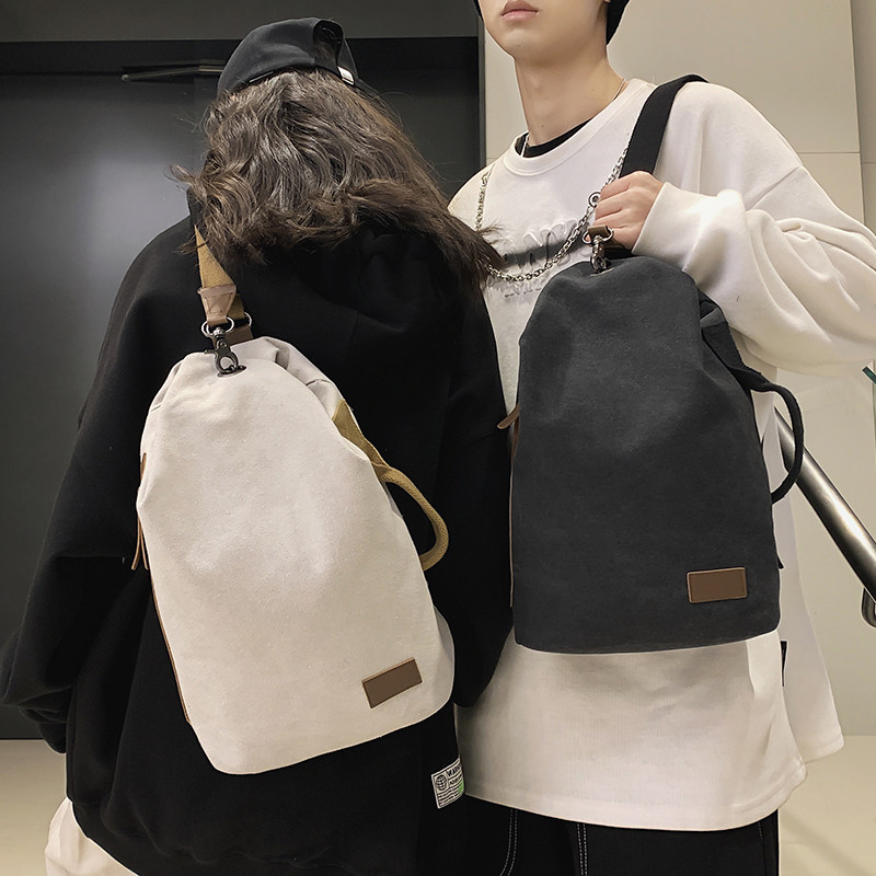 帆布包女休闲复古大容量多功能斜挎包时尚小背包胸包男学生单肩包,淘宝优惠券,粉丝福利购,淘宝优惠卷