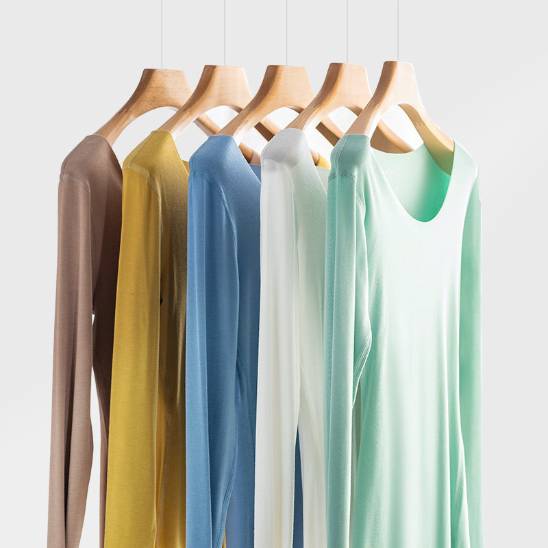 无痕长袖t恤修身莫代尔薄款打底衫 简云T恤