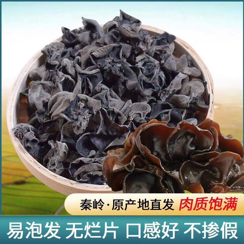 新木耳2025年软糯厚无根肉厚秦岭汉中土特产干货干黑木耳500g - 图0