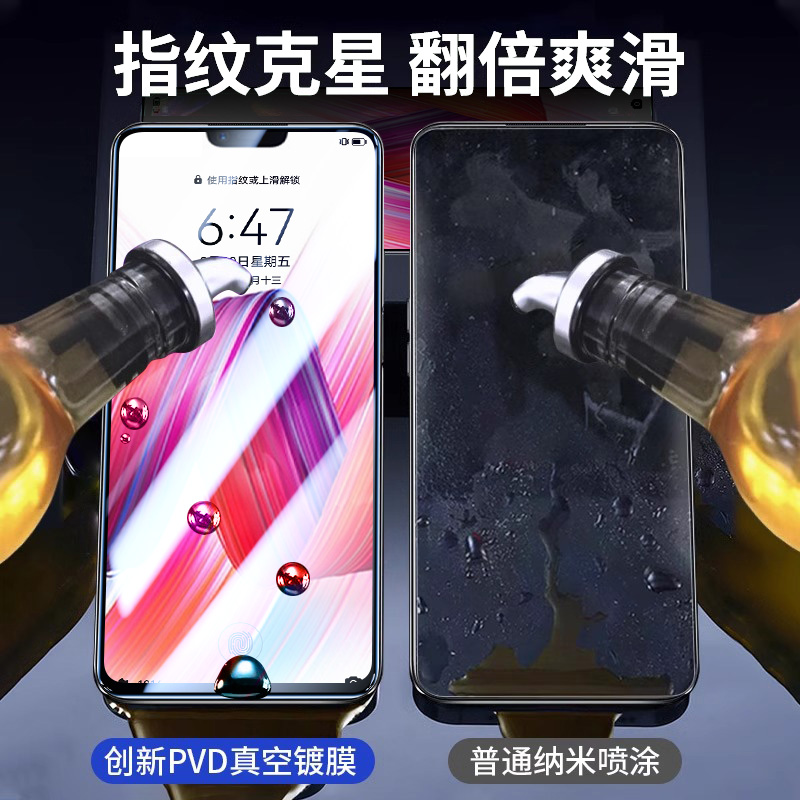 适用oppor15钢化膜r15x手机膜适用oppo全屏覆盖r15梦境版防摔护眼星云防爆标准高清防指纹新款r15保护贴膜-图1