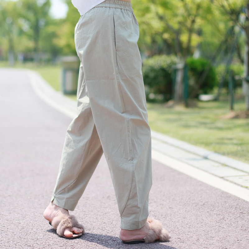 席茉自制2024春秋新款女装宽松休闲裤长绒棉锥子裤潮人百搭哈伦裤