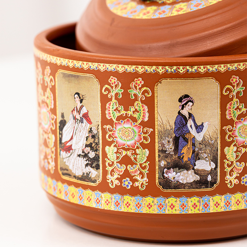 紫砂茶叶罐半斤装干果密封罐陶瓷普洱醒茶罐小号家用储物罐收纳盒