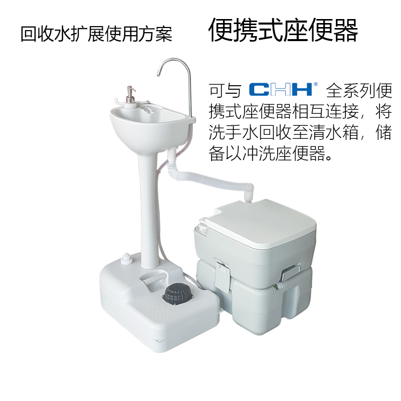 创惠脚踏移动洗手台户外花园无道洗手露营清洗台学校门市应急防疫-图0