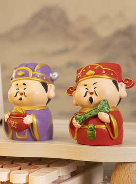 五路财神树脂小摆件办公室桌面