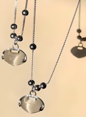 s925纯银如意平安锁吊坠项链