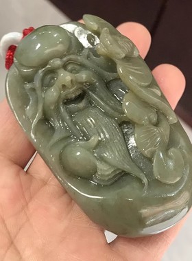 玉石福禄寿把玩件福在眼前男女礼品新疆和田玉原石精雕寿星手把件