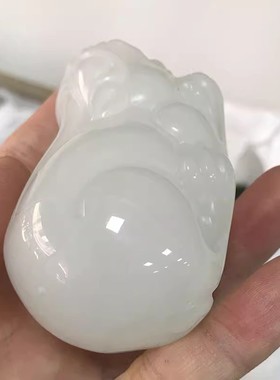 仿和田白玉籽料招财貔貅把玩件盘玩件新疆和田玉羊脂玉貔貅手把件