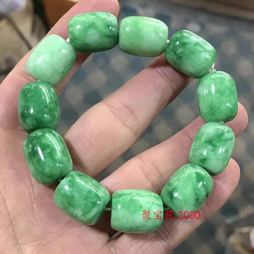 处理玉石干青路路通男女转运手饰皇家帝王紫舒俱来桶珠手串玉手饰 - 图3
