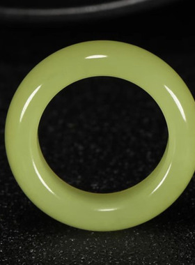 和田玉黄口玉方形指环戒指圈尾戒新疆若羌黄口料扳指男女士玉戒指