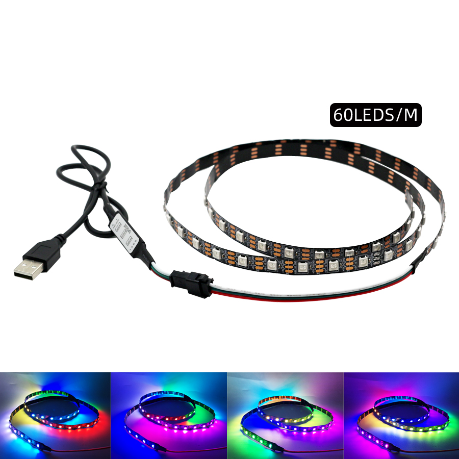 5vusb colorful running water horse racing tv LED light strip