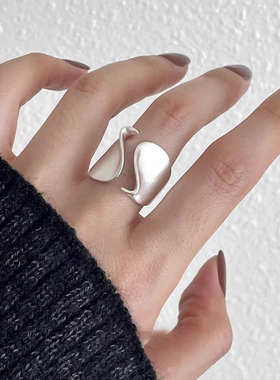 镂空曲线开口戒指女小众冷淡风