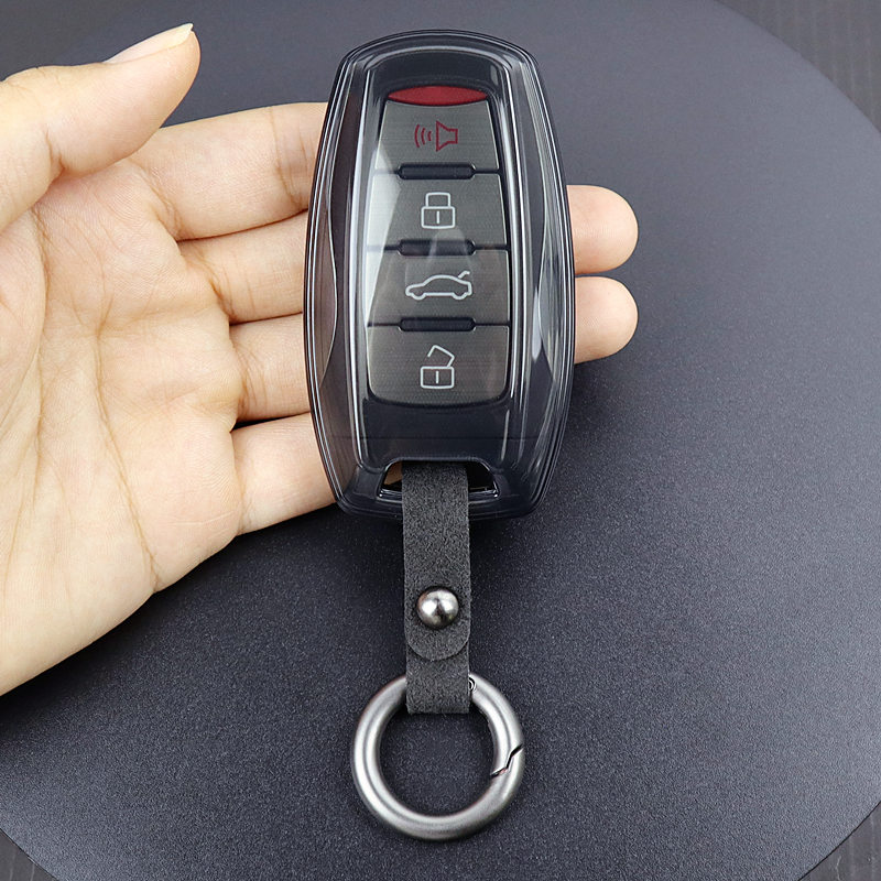 适用于哈弗h6钥匙套大狗m6初恋h9赤兔h7 f5 h4 h8车用品 超薄透明 - 图0