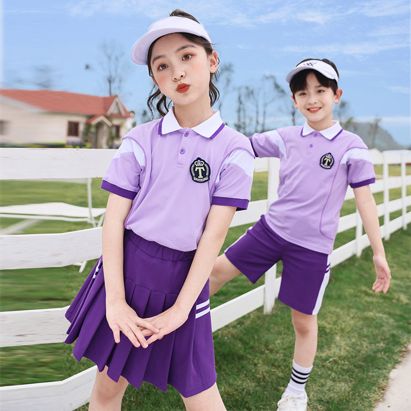 幼儿园园服夏装学院风儿童班服一年级套装小学生校服休闲服两件套 - 图3