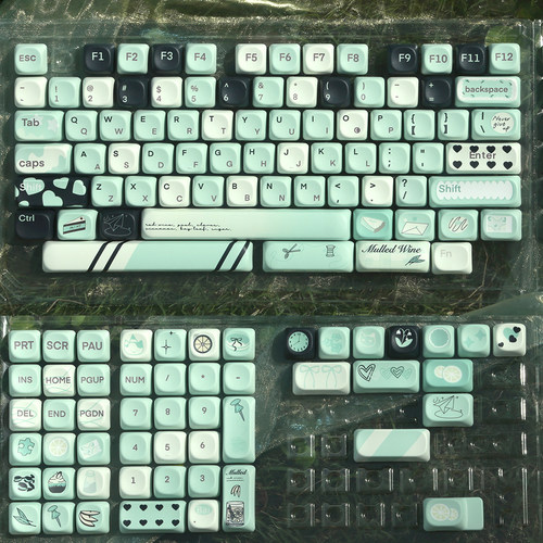 幻夏MOA高度薄荷绿机械键盘键帽，热升华键帽清新pbt客制化圆润 - 图3