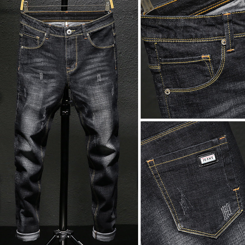 秋季男士修身夏宽松直筒潮流牛仔裤 凯登狮服饰牛仔裤