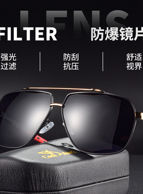 库克鲨鱼偏光变色防紫外线男墨镜