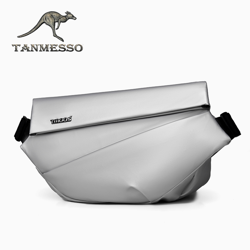 tanmesso单肩斜挎包大容量潮腰包摩托车胸包单肩包磁吸扣背包男士 - 图0