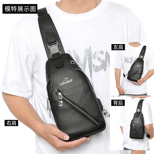 Кенгуру, нагрудная сумка для отдыха, кожаная сумка на одно плечо, рюкзак, из натуральной кожи, воловья кожа, в корейском стиле