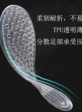 TPU高弹透明气垫全掌回弹缓压透气吸汗轻薄夏季清凉舒适军训鞋垫
