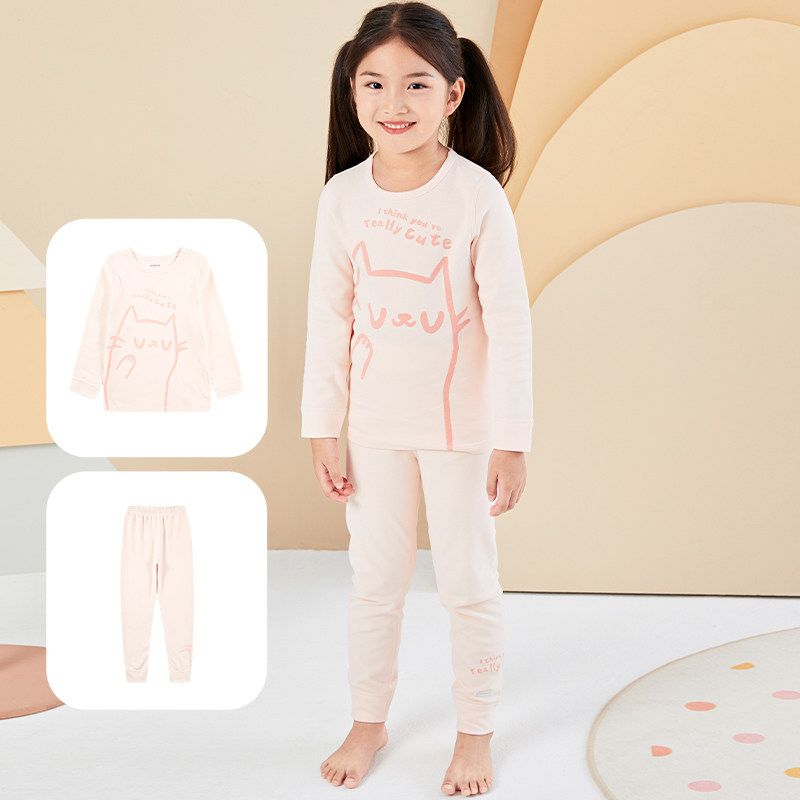 【舒绒】歌瑞家女童打底秋衣秋裤套装秋冬童装睡衣儿童家居服乐友,淘宝优惠券,粉丝福利购,淘宝优惠卷