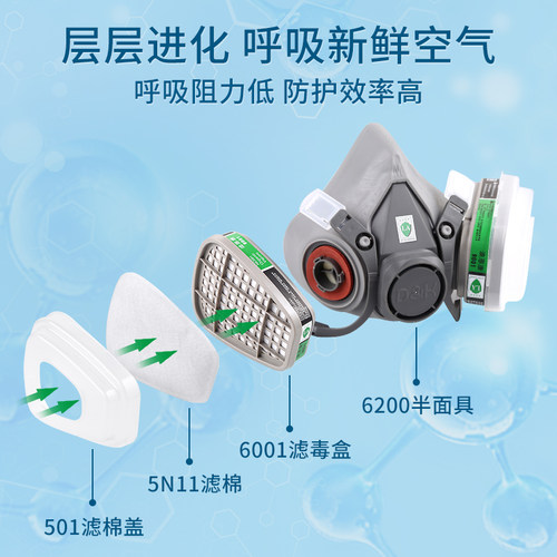 6200防毒面具喷漆专用防尘面罩煤矿粉尘化工业电焊正品活性炭面罩 - 图0