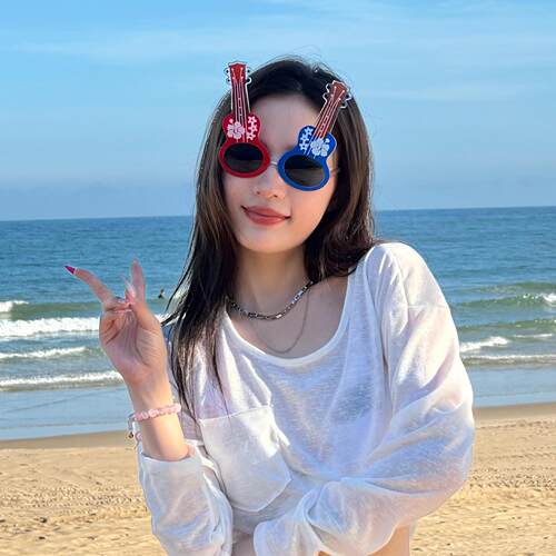 网红搞怪造型墨镜太阳镜拍照道具夏威夷沙滩派对成人彩虹卡通眼镜 - 图0