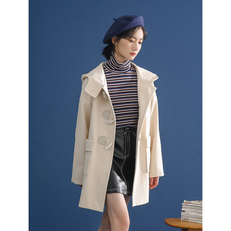 10.1新品0点开售~牛角扣冬季大衣 蜜妃儿毛呢外套